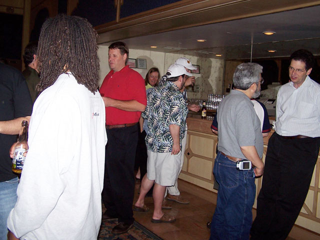 Pete Petracco in the red shirt, Barney Stone in the gray shirt.